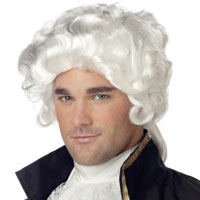 John Adams Colonial Man White Wig