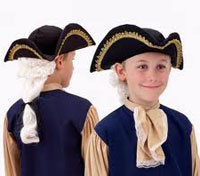 John Adams Colonial Hat with Wig for Kids